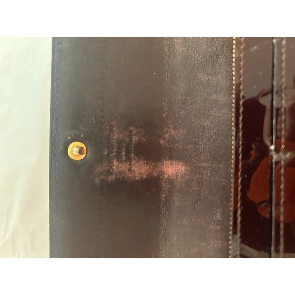 Louis Vuitton Oxblood Patent Monogram Vernis Sarah Wallet Amarante 2007 French - Picture 6 of 11